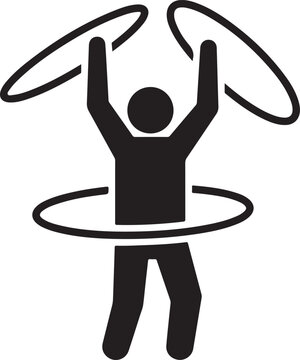 Person doing hula hoop exercise icon fitness activity healthy lifestyle symbol workout routine physical training sport recreation illustration