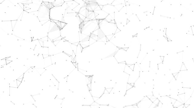 Abstract plexus technology background from animated lines and dots. Polygonal or geometric modern futuristic background.4k video