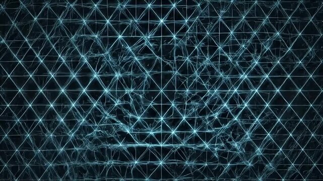 Blue glowing triangular grid pattern on dark background