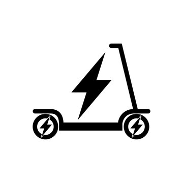 Electric kick scooter icon isolated on white background