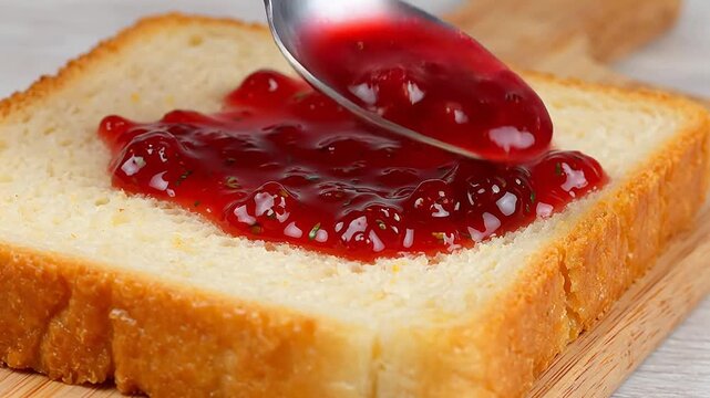 Bread slice with strawberry jam for Contemporary Lifestyle and Visual Storytelling