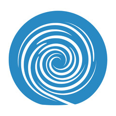 Naklejka premium Blue spiral swirl design element symbol logo abstract shape