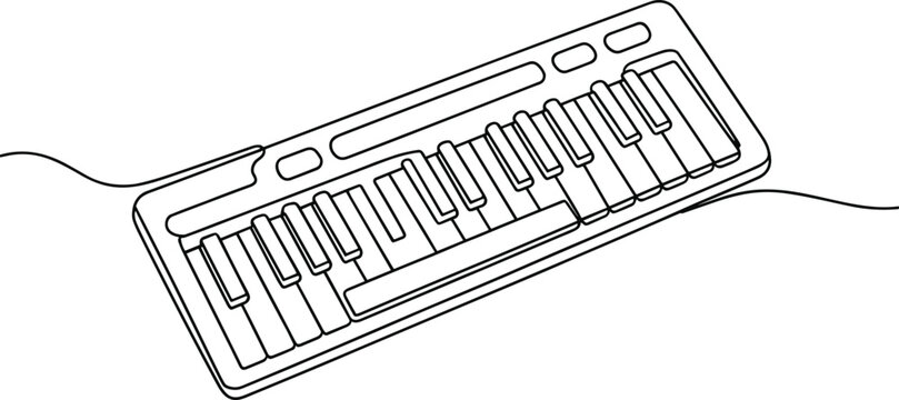Continuous single line of a midi keyboard controller