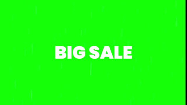 A big sale event with discounts advertised on a green banner