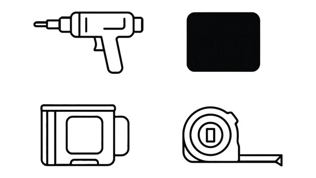 Essential Toolbox: A meticulously crafted collection of indispensable tools, featuring a drill, measuring tape, and other essentials for construction and repair.