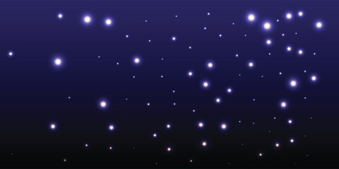 Abstract starry night sky with shooting stars streaking across dark purple heavens, cosmic gradient glow with subtle stars, vector design © maseh
