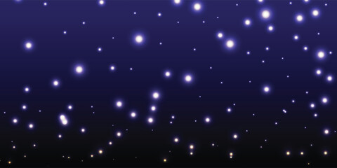 Modern starry night sky with shooting stars streaking across dark purple heavens, clean minimal cosmic composition, background illustration © maseh