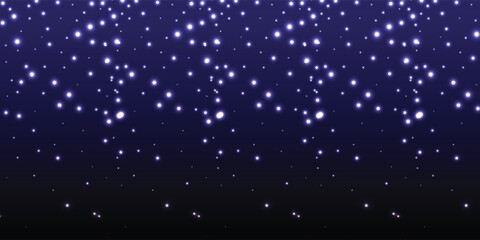 Futuristic starry night sky with shooting stars streaking across dark purple heavens, digital cosmic glow with particle effects, dynamic background design © maseh