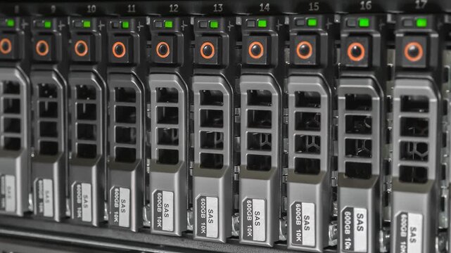 High-tech data center with server racks, supercomputers, and cloud infrastructure for big data and high-performance computing.

