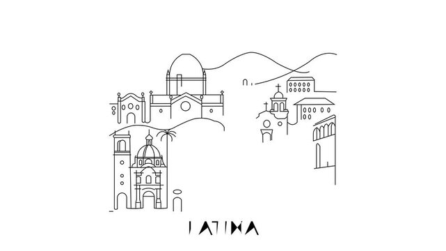 Animation Of Latina City Line Draw Simple Minimalist