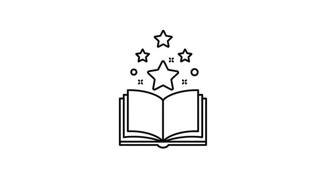 Open Book with Stars and Magic.