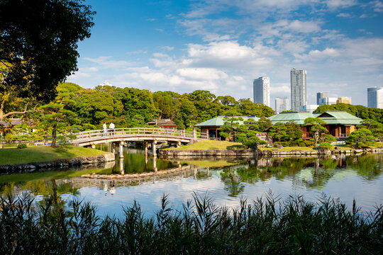 Hama-rikyu gardens in Tokyo, Japan