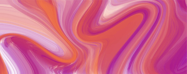 Fototapeta premium Warm pink purple and orange abstract fluid art texture with vibrant marble ripples. This colorful flowing liquid canvas serves as a dynamic contemporary backdrop.