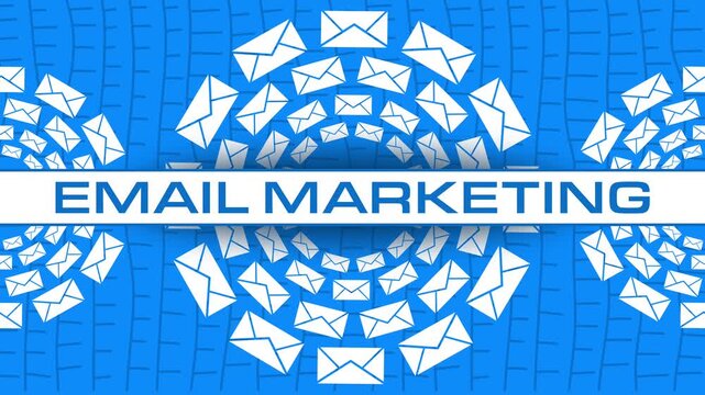 Email Marketing Envelope Circular Blue Rotating Multiple Concentric 