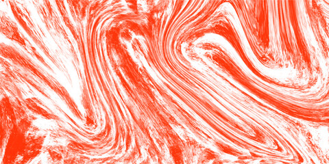 Vibrant red and white abstract liquid marble texture with flowing fluid ripples. This dynamic acrylic paint canvas serves as a striking modern graphic layout. © Faiyaz