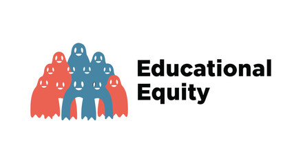 Obraz premium Educational equity, diversity, inclusion icons, vector graphics, social issues, equality symbols