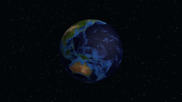 Animated Globe Zooming into Zinder Niger with Geographic Data Overlay