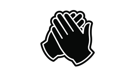 Obraz premium Clapping hands forming a heart shape simple black design silhouette