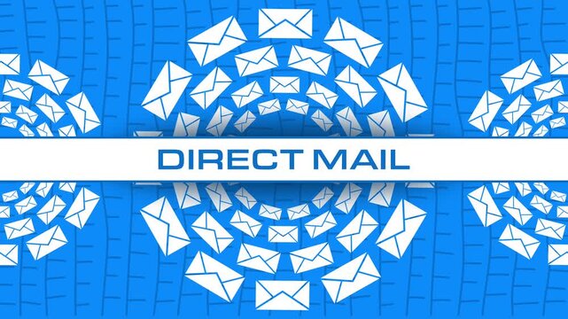 Direct Mail Envelope Circular Blue Rotating Multiple Concentric 