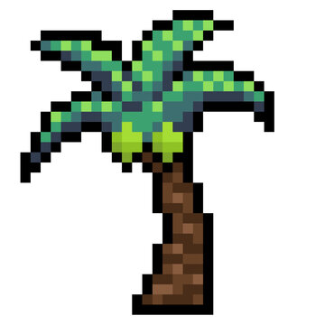 pixel art of palm tree