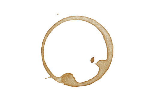 Coffee stains isolated transparency background.