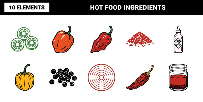 Spicy Pepper and Culinary Ingredient Asset Set