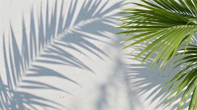 Palm leaf shadow on textured wall for Contemporary Lifestyle and Visual Storytelling