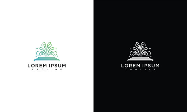 Modern Fountain Logo Design Vector