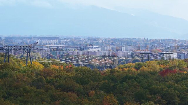 Power Transmission Lines leading to CERN, Geneva