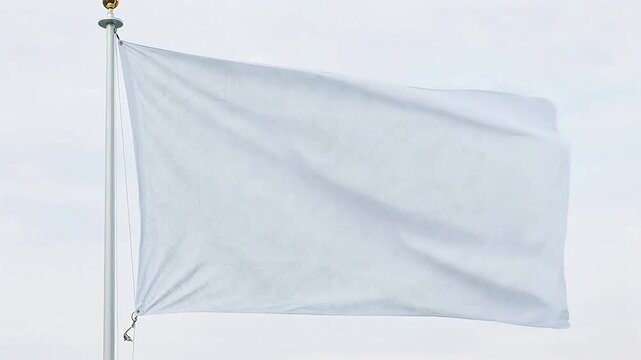 White flag waving on pole for Contemporary Lifestyle and Visual Storytelling