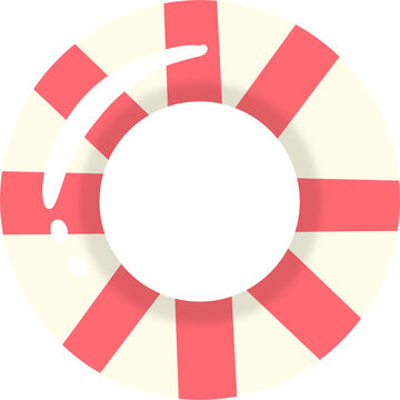 Swim ring float illustration, summer pool tube icon isolated