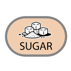 A vector graphic illustration of sugar cubes and powder in a simple design © tinybrushcreations