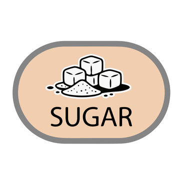 A vector graphic illustration of sugar cubes and powder in a simple design