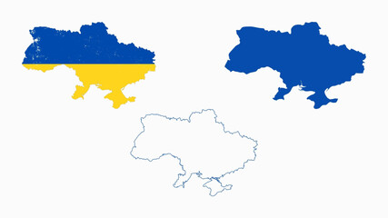 Obraz premium Set of Ukraine map isolated on white background, vector illustration design