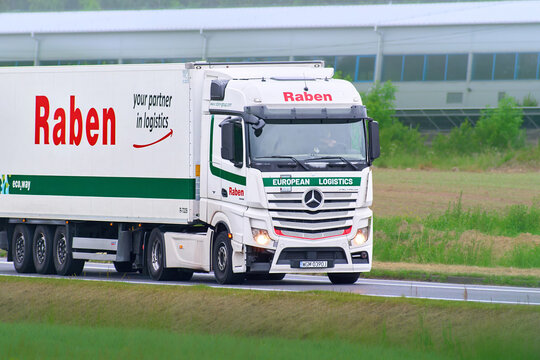 Road haulage vehicle transporting goods across Poland 29.08.2025 Poland, Europe
