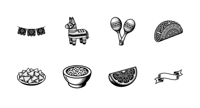 Mexican Fiesta Celebration Graphic Assets