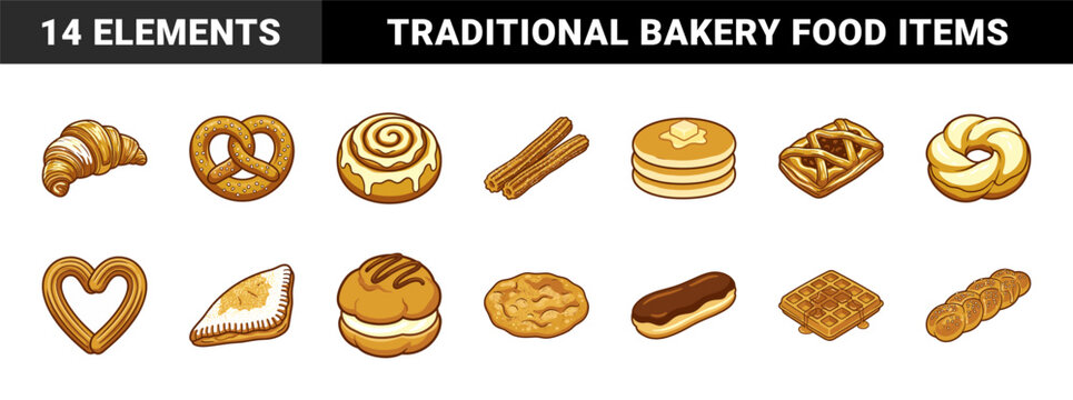 Sweet Churros and Bakery Pastry Assets
