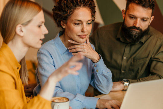 Business team collaborating on new ideas and working together on a project