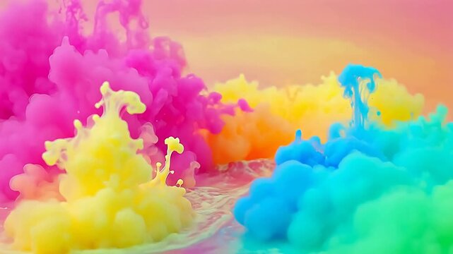 Colorful liquid splashes and clouds for Contemporary Lifestyle and Visual Storytelling