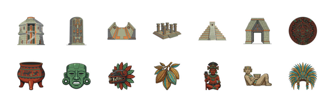 Ancient Mesoamerican Cultural Graphics.