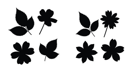 Black floral shapes and leaf forms create a striking silhouette © MDShawon