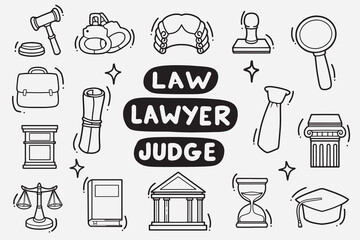 set of law doodle good for background, wallpaper, element design, icon, etc © angga