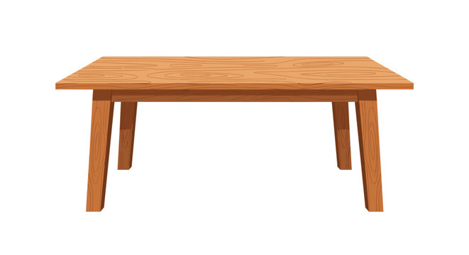 Simple rectangular wooden table with four legs is shown from a side perspective against a plain white background.