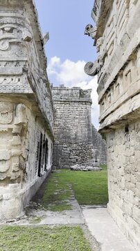 Stone carvings and mayan architecture at chichen itza. Chichen itza