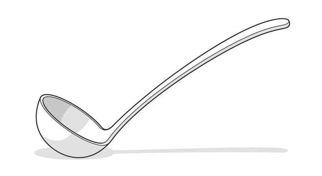 Silver Ladle for Serving Soups and Stews, Kitchen Utensil