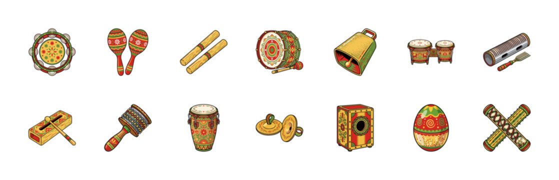 Festive Latin Music Percussion Set