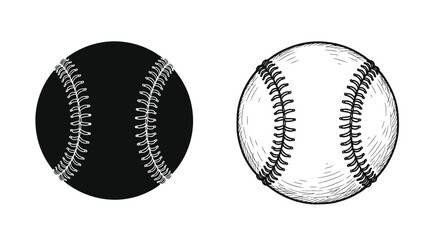 Two baseballs one dark and one light in a striking silhouette © MDShawon