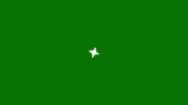 Minimal glowing twinkle stars arranged in a clean modern composition.twinkle star, sparkling star, shining glowing star, on green backround. glowing twinkling glitter star. 4K