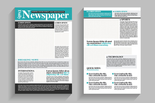 Newsletter template with headline for typography. Bussines revival newspaper style design with articles