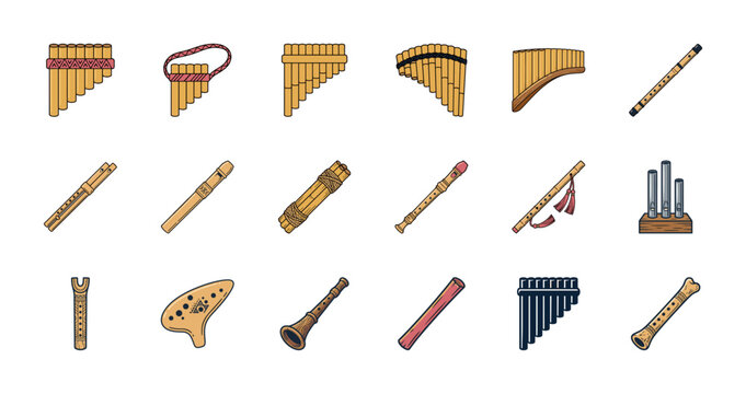 Folk Woodwind Musical Instrument Set